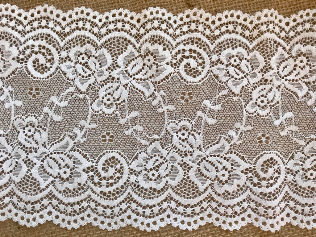 Ivory Stretch Lace Wide 15.5 cm/6 French. Lingerie Craft Bridal Sew – The  Lace Co.