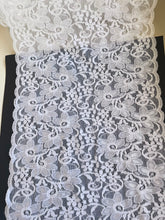 White Extra Wide Soft Stretch Scalloped Lace   23cm/9”