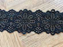 Black Soft Stretch Nottingham Lace 6.5 cm/2.75”