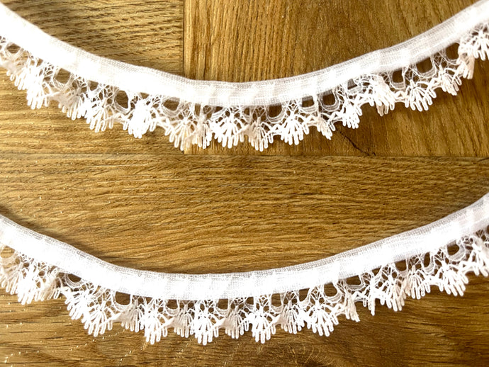 Pretty Frilled Crochet Gathered Nottingham Lace 2 cm wide