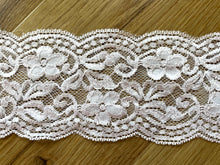 White Soft Stretch Scalloped Lace 3.5"/9.5 cm