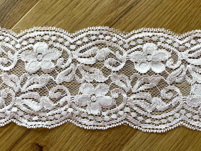 White Soft Stretch Scalloped Lace 3.5