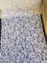 White Extra Wide Soft Stretch Scalloped Lace   23cm/9”