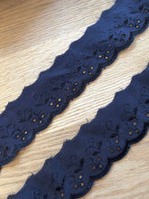 Quality Navy Blue Cotton Broderie Anglaise  Lace Trim  2”