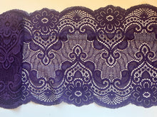 Deep Purple Plum Wide Soft Stretch Scalloped Lace   16.5cm/6.75”