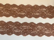 Coffee Brown Soft Stretch Nottingham Lace 6 cm/2.25”