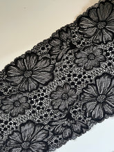 Black Extra  Wide Soft Stretch Scalloped Lace   21 cm/8.5”