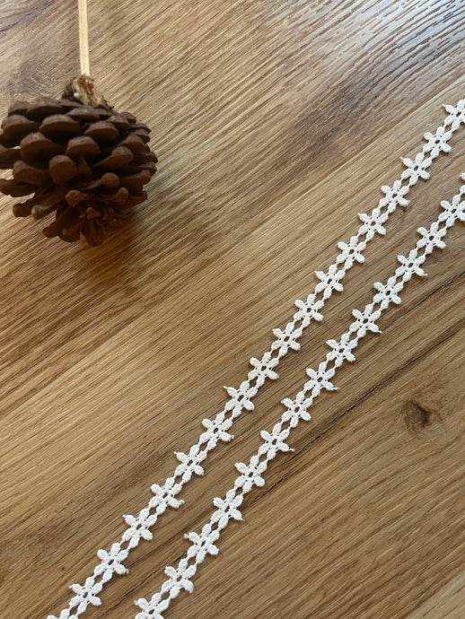 Pale Ivory Delicate Narrow Guipure Venise Bridal Lace Trim 1cm wide