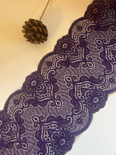 Deep Purple Plum Wide Soft Stretch Scalloped Lace   16.5cm/6.75”