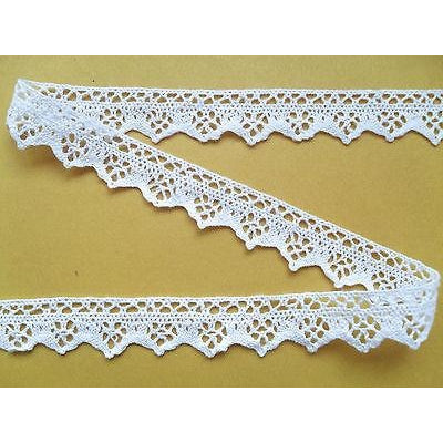 White Cotton Nottingham Ribbon Lace  2 cm