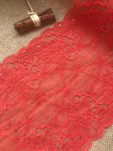 2 x 1.5 m Delicate Red Stretch Wide Lace 22 cm/9"