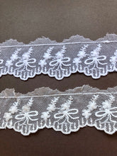 Vintage French Cotton Tulle Lace White Lace 6 cm/2.4"