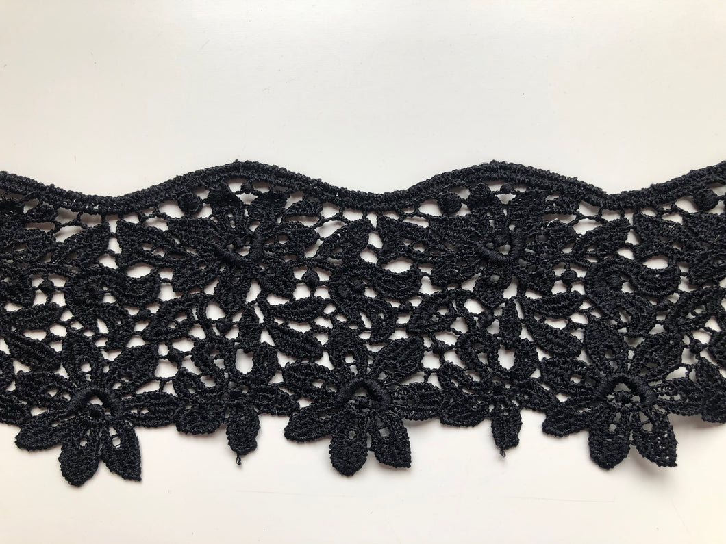 Black Lace Trim 8 cm/3 Guipure Trim Craft Bridal Sew www