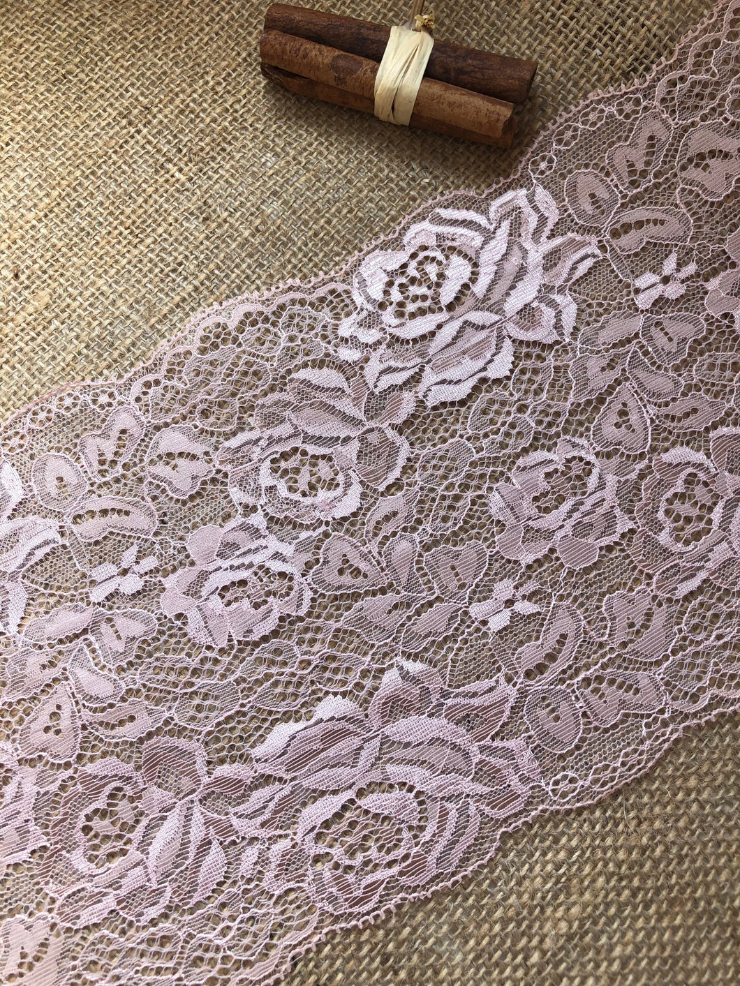 Dusky Pink Lace French 17 cm/6.75  – The Lace Co.