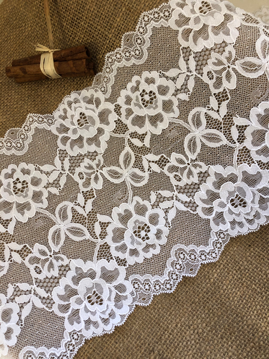 23cm Lace Fabric Delicate Lace Trim with Wide Nylon Lace Scalloped